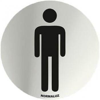 Normaluz RD797009 - Señal Adhesiva Redonda Aseos Masculinos redonda Acero inoxidable Adhesivo 0,8 mm 7 cm