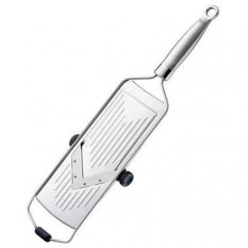 Rösle Stainless Steel V-Slicer with Adjustable Thickness and Vegetable Holder