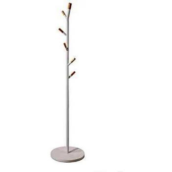 Perchero de pie 6 colgadores color blanco 176 cm