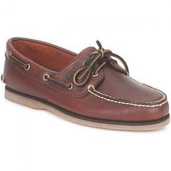 Mokasines Clásicos Timberland para Hombre en Piel Marrón - Modelo 025077, Talla 39 W, Estilo Náutico, Plano, Casual