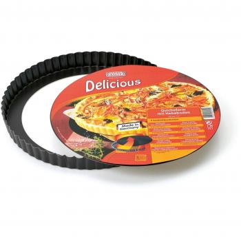 Kaiser Delicious Molde Quiche con Base Desmontable, Negro, 28 cm