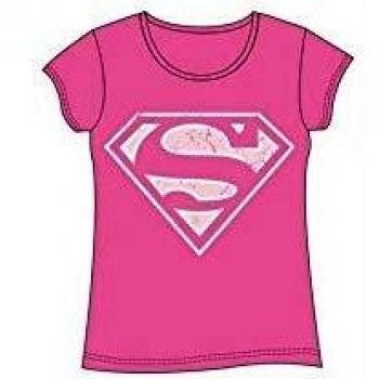 LAST LEVEL Camiseta Chica Superman Pink Talla S Camisa Cami, S Mujeres