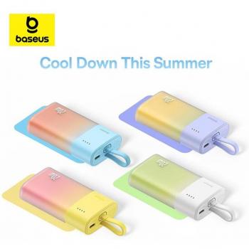 Powerbank Baseus Popsicle 5200mAh 20W con cable Lightning integrado - Azul/Naranja