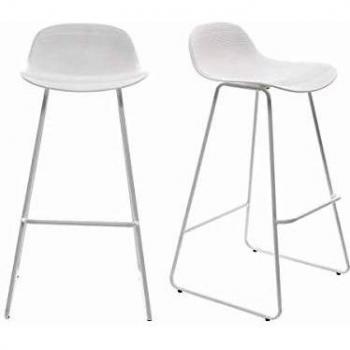 Taburete de bar diseño blanco lote de 2 ELLA MILIBOO