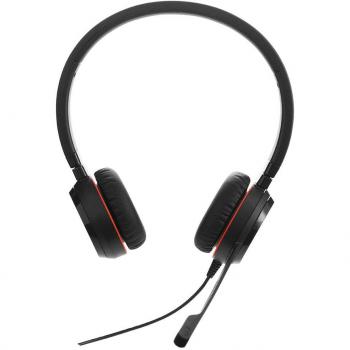 Jabra Evolve 30 MS - Auriculares Estéreo Certificados por Microsoft para VoIP Softphone - Cancelación Pasiva de Ruido - Cable USB con Unidad de Control - Negro