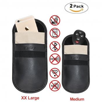 Coche Clave Bloqueo de Señal Funda - Tuisy Bolsa de Bloqueo de Señal Antitheft Bloqueo Dispositivos de RFID Entrada Sin Llave Fob Protector, Saludable Teléfono Celular EMF Protección de la Privacidad Seguridad, WiFi/GSM/LTE/NFC Bloqueador