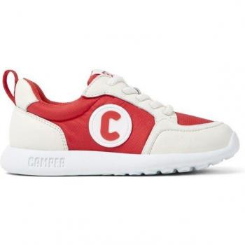 CAMPER Driftie - Sneakers for Girls - Red, White, Beige, size 29, Cotton fabric/Smooth leather; CAMPER Driftie - Sneakers for Girls - Red, White, Beige, size 11, Cotton fabric/Smooth leather