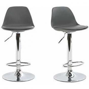 Taburete de bar diseño gris lote de 2 Steevy