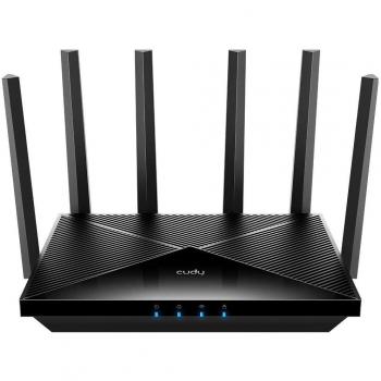 Router Cudy BE6500 Wi-Fi 7 Gigabit Dual Band - Velocidad hasta 1000 Mbps - 4 Puertos - 4 Antenas Fijas de 5dBi - Tecnología MU-MIMO - Color Negro