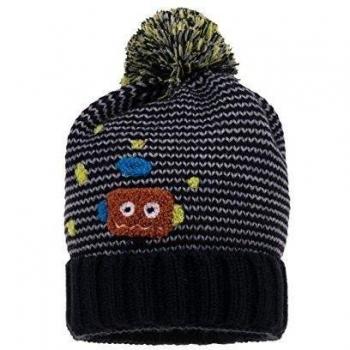 maximo Mütze Roboter mit Pompon - Gorro para niños, color schwarz/silber 4609, talla 51/53