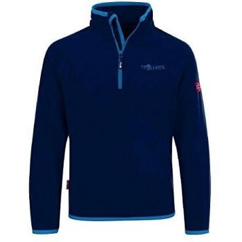 Trollkids Jersey de Polar Nordland con Cremallera para Niños, Color Azul Marino/Azul Brillante Talla 2 años