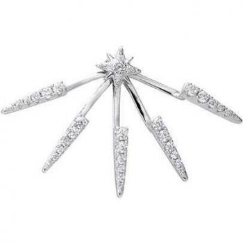 Ear Candy - Pendiente ear jacket Gothic Chic de plata bañado en rodio