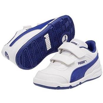 PUMA Stepfleex FS SL V - Zapatillas para niño, color blanco / azul, talla 33