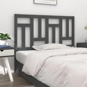 Cabecero para cama madera maciza de pino gris 155,5x4x100 cm