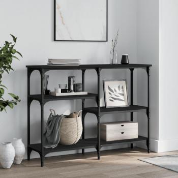 Mesa consola negra de madera multicapa 102x29x75 cm