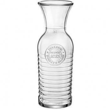 Botella de vidrio Bormioli Rocco Officina 1L transparente brillo, fabricada en Italia, fácil de limpiar, reciclable, ecológica, material 100% saludable, 100% higiénico, no poroso, larga