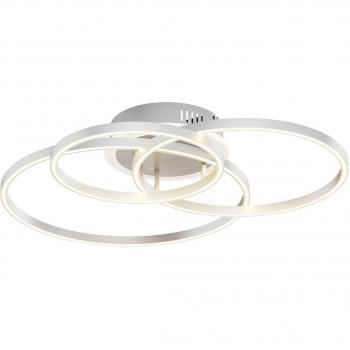 Plafón LED inteligente Lindby Tula con control remoto, tecnología Tuya, ajuste de temperatura de color (CCT), diseño moderno en gris, fabricado en aluminio para salón y comedor