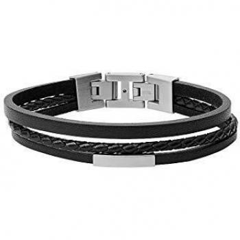 Pulsera Fossil Vintage Casual JF03322040 para Hombre de Piel y Acero