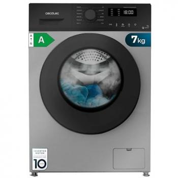Lavadora CECOTEC DressCode 7150 Inverter Acero Inox 7Kg 1400 rpm, 12 programas, Steam Max, Clase A