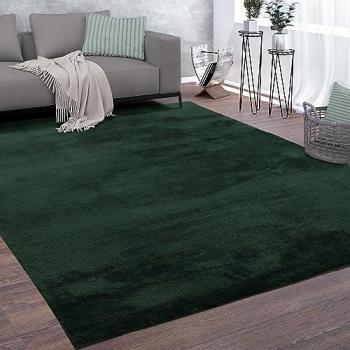 Alfombra Salón Pelo Corto Lavable Moderna Suave Verde 200 cm Cuadrado