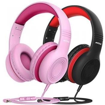 Auriculares para Niños Mpow CH6S con micrófono, Límite de Volumen, Puerto para Compartir, Material Cómodo y Duradero, Tamaño Ajustable con Diadema para Niños
