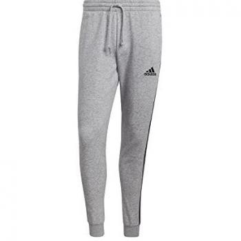 Pantalones de chándal Adidas 3S FL F PT para hombre, color gris, con diseño clásico de tres franjas, tejido suave y cómodo, cintura elástica con cordón ajustable
