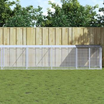 vidaXL Chicken Coop with Roof Anthracite 803x98x90 cm Galvanised Steel