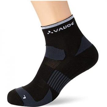 Vaude Short Bike Socks - Unisex Compression Cycling Socks, Black, Size 39-41