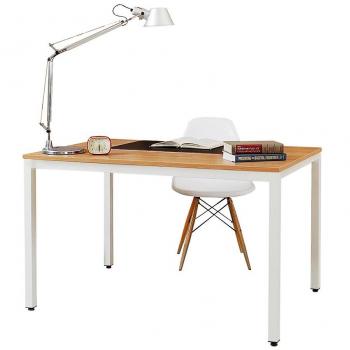 Need Escritorios 138x55cm Mesa de Ordenador Escritorio de Oficina Mesa de Estudio Puesto de trabajo Mesa de Conferencias Talla grande, Teca color & Blanco pata AC3BW-140-N
