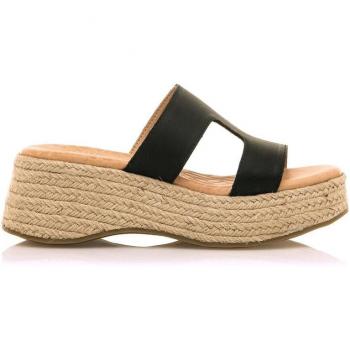 Sandalias de plataforma de mujer con pala ancha y piso de piel