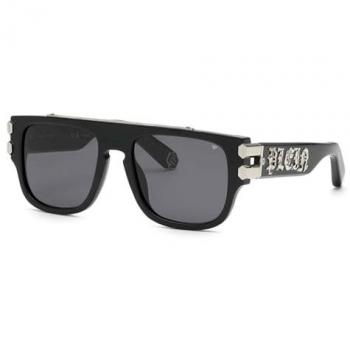 Philipp Plein Unisex Square Black Sunglasses SPP011X0700, Size 55 MM, CAT3