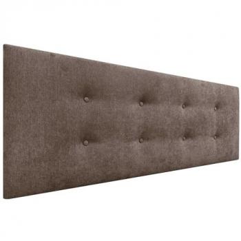 Cabecero Tapizado de Polipiel o Tela Aqualine Pro con 2 Hileras de Botones, 135x50cm, para Camas 120/135/140 - Marrón