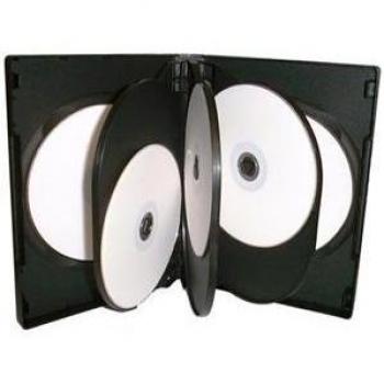 10 x Dragon Trading® carcasa con 8 fundas para CD/DVD/Blu-ray, con capacidad para 8 unidades, 27 mm, color negro
