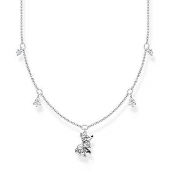 Thomas Sabo Charming Fox Necklace - 925 Sterling Silver with Enamel and White Stone