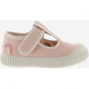 Sandalias Victoria 1915 - Calzado infantil de lona bordada con tira adherente y puntera reforzada