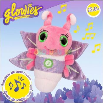 Glowies 49960 - Peluche musical para dormir con luz color Rosa | Luz nocturna infantil, peluches para bebes, juguete musical | Peluche musical bebe 1 año | Recomendado para mayores de 12 mes