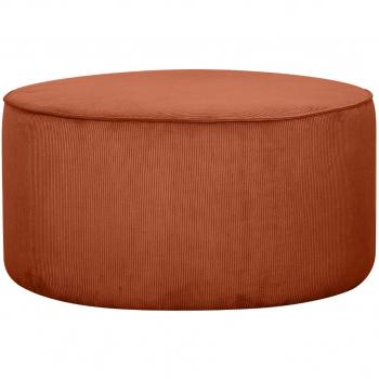 Puf redondo de terciopelo acanalado color tierra quemada 70 cm diám. LOUIS