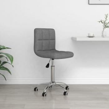 Silla de oficina giratoria gris claro en tela