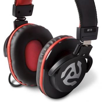 Numark HF175 DJ Headphones w/ Leather Cups and Headband, Closed-Back Professional Monitoring DJ Headphones