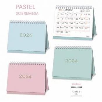 Calendario anual de sobremesa Senfort 17x13,5 colores pastel