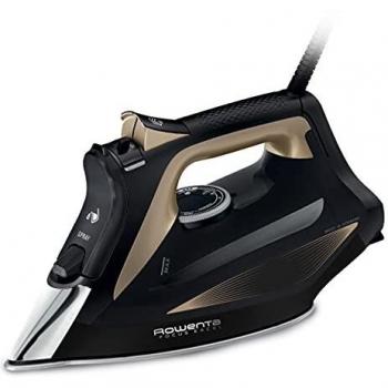 Rowenta Focus Excel DW5325 - Placha de vapor 2700 W, golpe de vapor 180 gr/min, vapor continuo 45 gr/min, suela Microsteam Laser 400, antigoteo, función Eco, vapor vertical, ahorro energía, negra