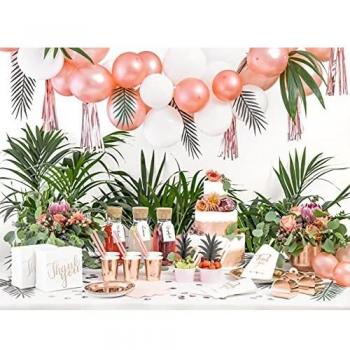 Partydeco Guirnalda de Borla de Oro Rosa Metalizada para decoración de Fiestas, Ceremonias, Longitud 1,5 Metros