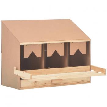 vidaXL Chicken Laying Nest 3 Compartments 72x33x54 cm Solid Pine Wood