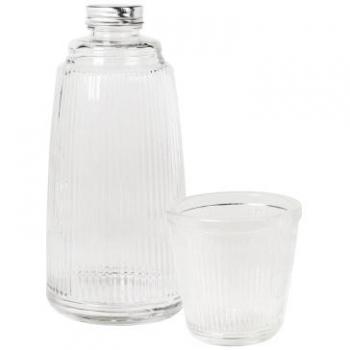 Botella de vidrio con vaso rosca 1 litro excelente