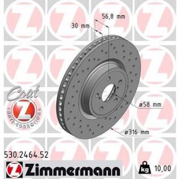 Disco de freno ZIMMERMANN 530.2464.52