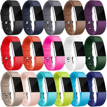 HUMENN Compatible con Fitbit Charge 2 Correa, TPU Soft Silicona Deportes Recambio de Pulseras Ajustable Accesorios para Fitbit Charge 2 Small 16Pack