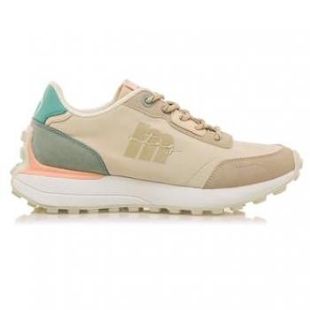 Zapatillas deportivas MTNG mujer Zinc beige con cierre de cordones y puntera redonda, piso grueso
