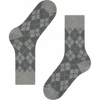 Burlington Men's Carrington Cotton Argyle Socks Light Grey 6.5-11