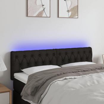 Cabecero LED Tejido 144x7x78/88 cm Negro