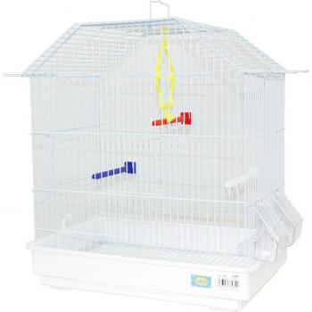 Jaula para pájaros con comederos, palos y columpios - Azul 42.5*29.5*47.5CM